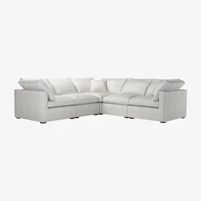 Sofa.com Long Island Slim Medium Corner Sofa in Shell Heathland Weave