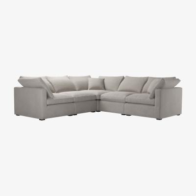 Sofa.com Long Island Slim Medium Corner Sofa in Nimbus Aquaclean Clever Velvet