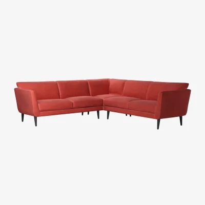 Sofa.com Holly Medium Corner Sofa in Wild Raspberry Smart Velvet - sofa.com