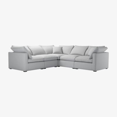 Sofa.com Long Island Slim Medium Corner Sofa in Graphite Smart Cotton