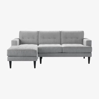 Sofa.com Mabel Medium LHF Chaise Sofa in Goodwin Grey Sandgate - sofa.com