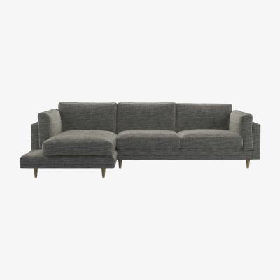 Sofa.com Marco LHF Chaise Sofa in Liquorice Baylee Multi-Tone Viscose Linen