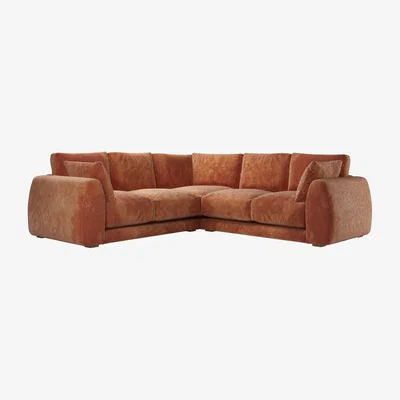 Sofa.com Carmel Medium Corner Sofa in Pomegranate Bubble Velvet