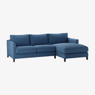 Sofa.com Izzy Small RHF Chaise Sofa in Heather Blue Smart Cotton - sofa.com