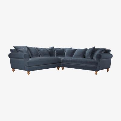 Sofa.com Teddy Medium Corner Sofa in Skyfall Cotton Matt Velvet