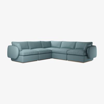 Sofa.com Ren Medium Corner Sofa in Lagoon Brushed Linen Cotton