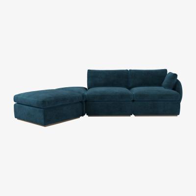 Sofa.com Ren RHF Modular Sofa in Mineral Mist Speckled Chenille