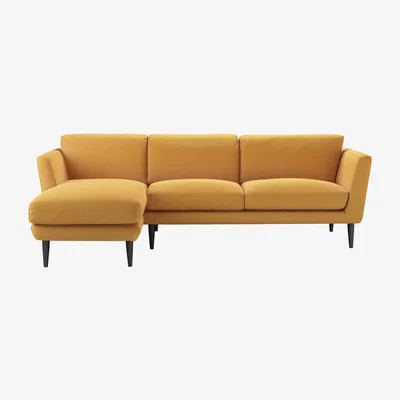 Sofa.com Holly Medium LHF Chaise Sofa in Ochre Easy Cotton - sofa.com