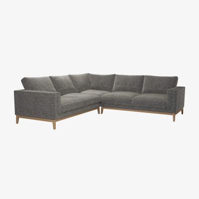 Sofa.com Costello  Large Corner Sofa in Liquorice Baylee Multi-Tone Viscose Linen