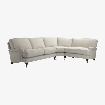 Sofa.com Bluebell Asym. Crn: LHF 2.5 Seat w RHF Loveseat in Stoneware Easy Cotton - sofa.com