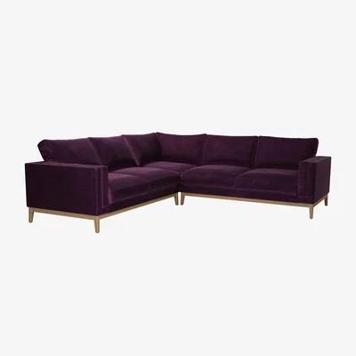 Sofa.com Costello  Large Corner Sofa in Damson Smart Velvet
