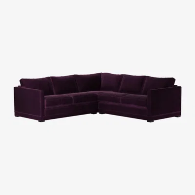 Sofa.com Aissa Small Corner Sofa in Damson Smart Velvet