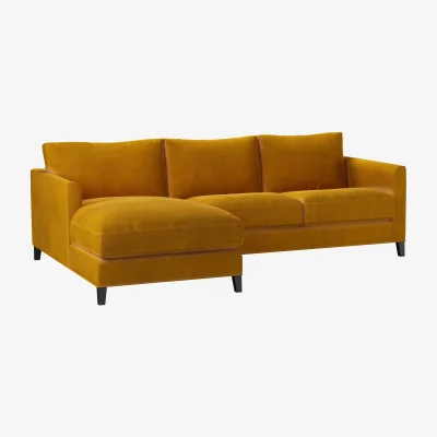 Sofa.com Izzy Small LHF Chaise Sofa in Amber Smart Velvet - sofa.com