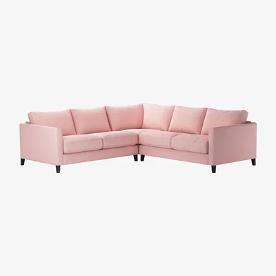 Sofa.com Izzy Small Corner Sofa in Rhubarb Smart Cotton - sofa.com