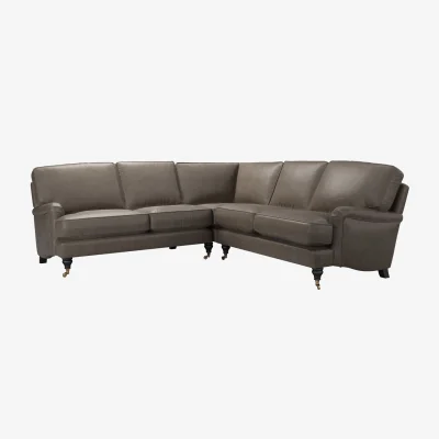 Sofa.com Bluebell Medium Corner Sofa in Basalt Grain Leather - sofa.com