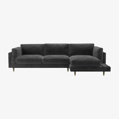 Sofa.com Marco RHF Chaise Sofa in Raven Speckled Chenille