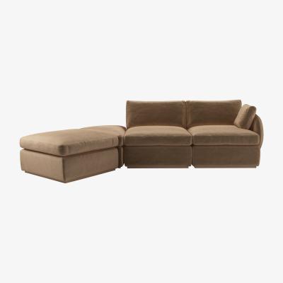 Sofa.com Ren RHF Modular Sofa in Spiced Latte Cotton Matt Velvet