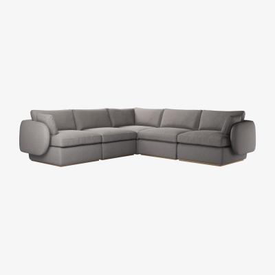 Sofa.com Ren Medium Corner Sofa in Pigeon Grey Easy Cotton
