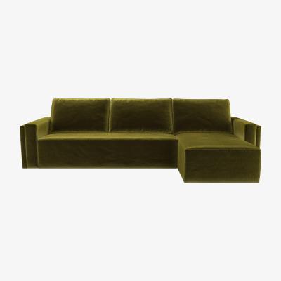 Sofa.com Perfectly Pristine Oswald RHF Open End Corner Sofa in Olive Cotton Matt Velvet - sofa.com