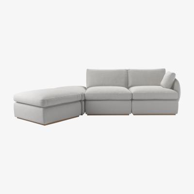 Sofa.com Ren RHF Modular Sofa in Alabaster Brushed Linen Cotton