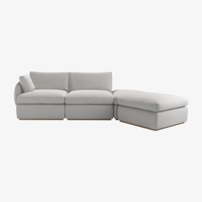Sofa.com Ren LHF Modular Sofa in Alabaster Brushed Linen Cotton