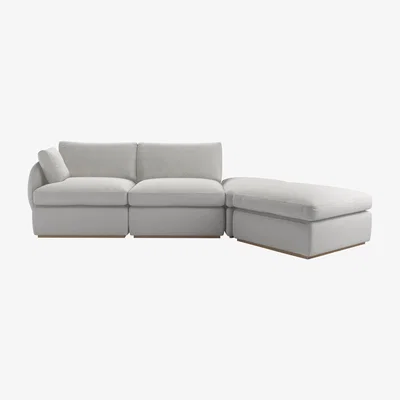Sofa.com Ren LHF Modular Sofa in Alabaster Brushed Linen Cotton