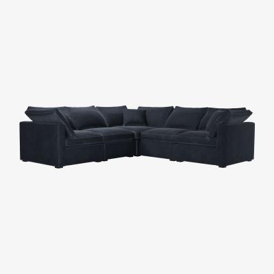 Sofa.com Long Island Slim Medium Corner Sofa in Mercury Cashmere Velvet