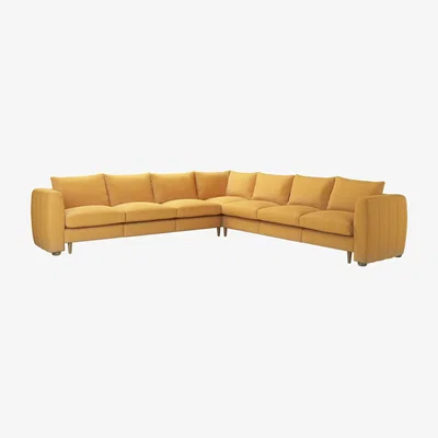 Sofa.com Tiffany Slim Large Corner Sofa in Ochre Easy Cotton - sofa.com