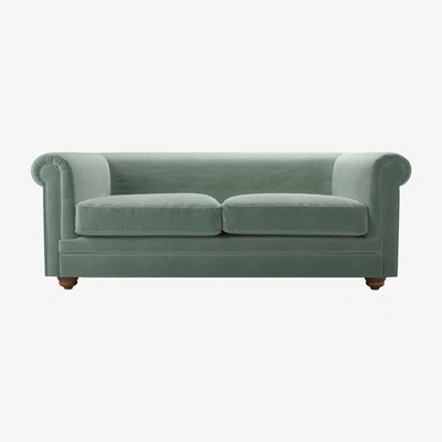 Sofa.com Patrick Unbuttoned 2.5 Seat Sofa in Sage Smart Velvet - sofa.com
