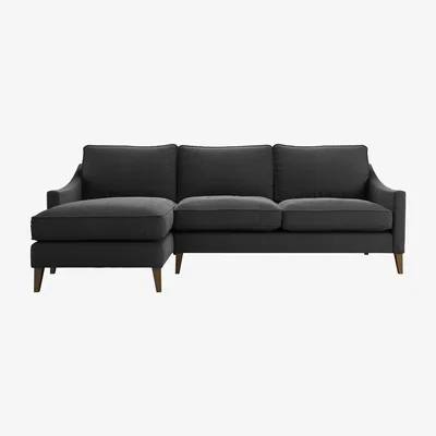 Sofa.com Iggy Medium LHF Chaise Sofa in Arctic Seal Easy Cotton - sofa.com