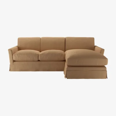 Sofa.com Otto Medium RHF Chaise Sofa in Pecan Brushed Linen Cotton - sofa.com
