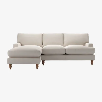 Sofa.com Nearly New Isla Medium LHF Chaise Sofa in Taupe Brushed Linen Cotton - sofa.com