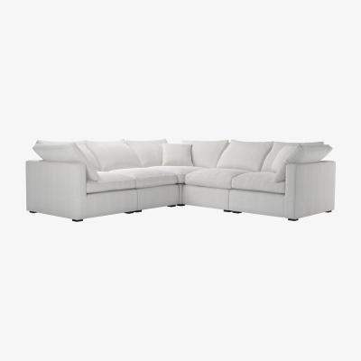 Sofa.com Long Island Slim Medium Corner Sofa in Cardamon Brushed Linen Cotton