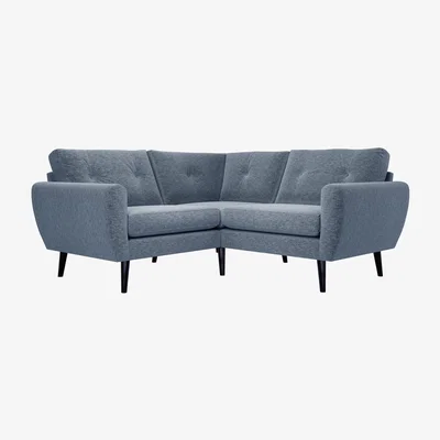 Sofa.com Jack Small Corner Sofa in Textured Blue - sofa.com