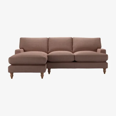 Sofa.com Isla Medium LHF Chaise Sofa in Pinot Noir Norfolk Cotton - sofa.com