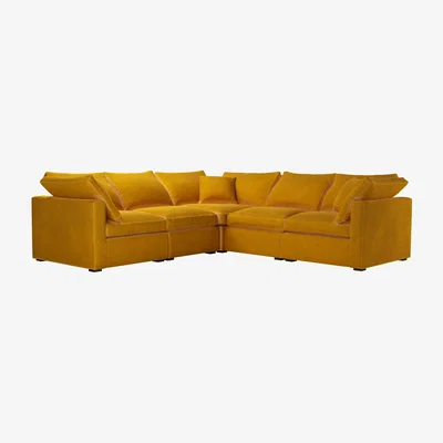 Sofa.com Long Island Slim Medium Corner Sofa in Amber Smart Velvet