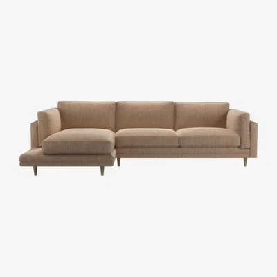 Sofa.com Marco LHF Chaise Sofa in Driftwood Baylee Multi-Tone Viscose Linen