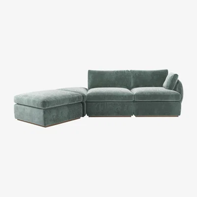 Sofa.com Ren RHF Modular Sofa in Peppermint Bubble Velvet
