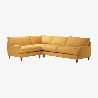 Sofa.com Isla Asym. Crn: LHF Loveseat w RHF 2.5 Seat in Ochre Easy Cotton - sofa.com