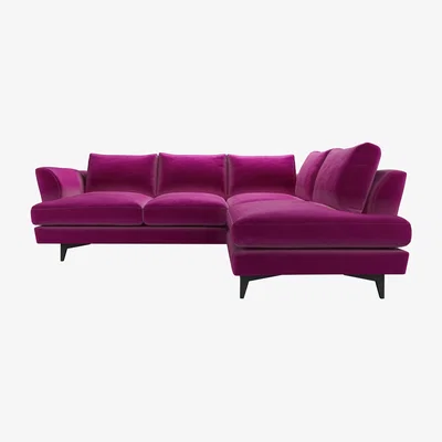Sofa.com Lars RHF Open End Corner Sofa in Peony Cotton Matt Velvet