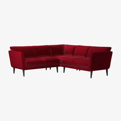 Sofa.com Holly Small Corner Sofa in Malbec Cotton Matt Velvet
