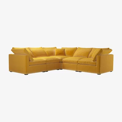 Sofa.com Long Island Slim Medium Corner Sofa in Butterscotch Cotton Matt Velvet