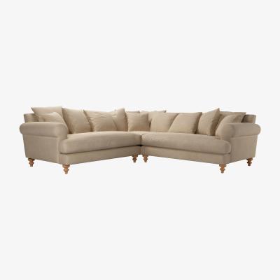 Sofa.com Teddy Medium Corner Sofa in Fawn Aquaclean Clever Velvet