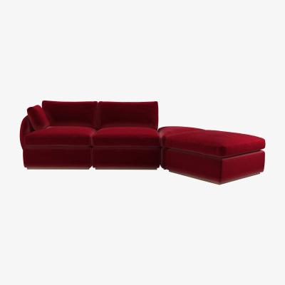 Sofa.com Ren LHF Modular Sofa in Malbec Cotton Matt Velvet