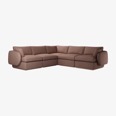 Sofa.com Ren Medium Corner Sofa in Pinot Noir Norfolk Cotton