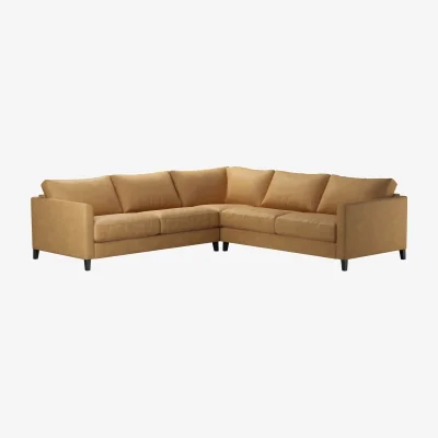 Sofa.com Izzy Medium Corner Sofa in Turmeric Powdered Leather - sofa.com