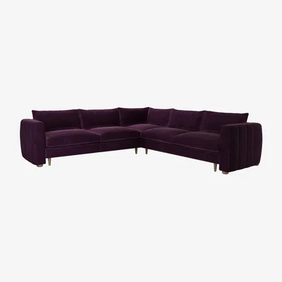 Sofa.com Tiffany Medium Corner Sofa in Damson Smart Velvet