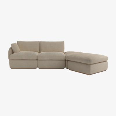 Sofa.com Ren LHF Modular Sofa in Cashew Baylee Viscose Linen