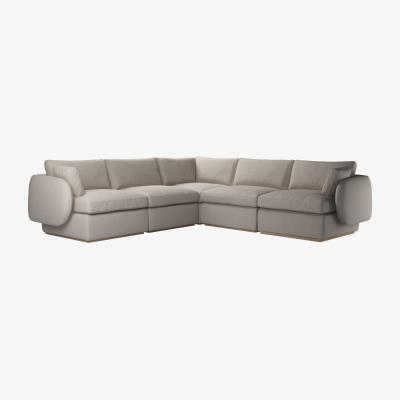 Sofa.com Ren Medium Corner Sofa in Stone Brushed Linen Cotton