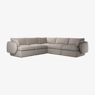 Sofa.com Ren Medium Corner Sofa in Stone Brushed Linen Cotton